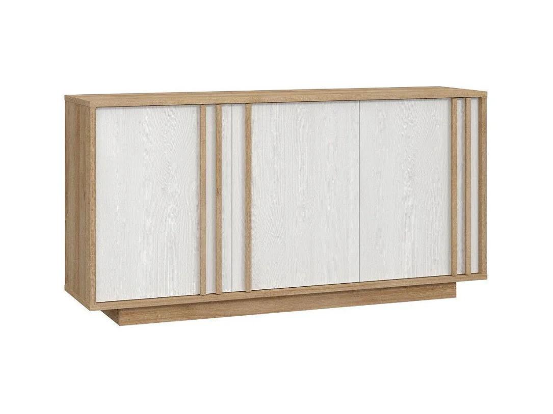 Aparador de salón-comedor de 87x169,2x42 cm con 3 puertas y 6 espacios color blanco Sigrid
