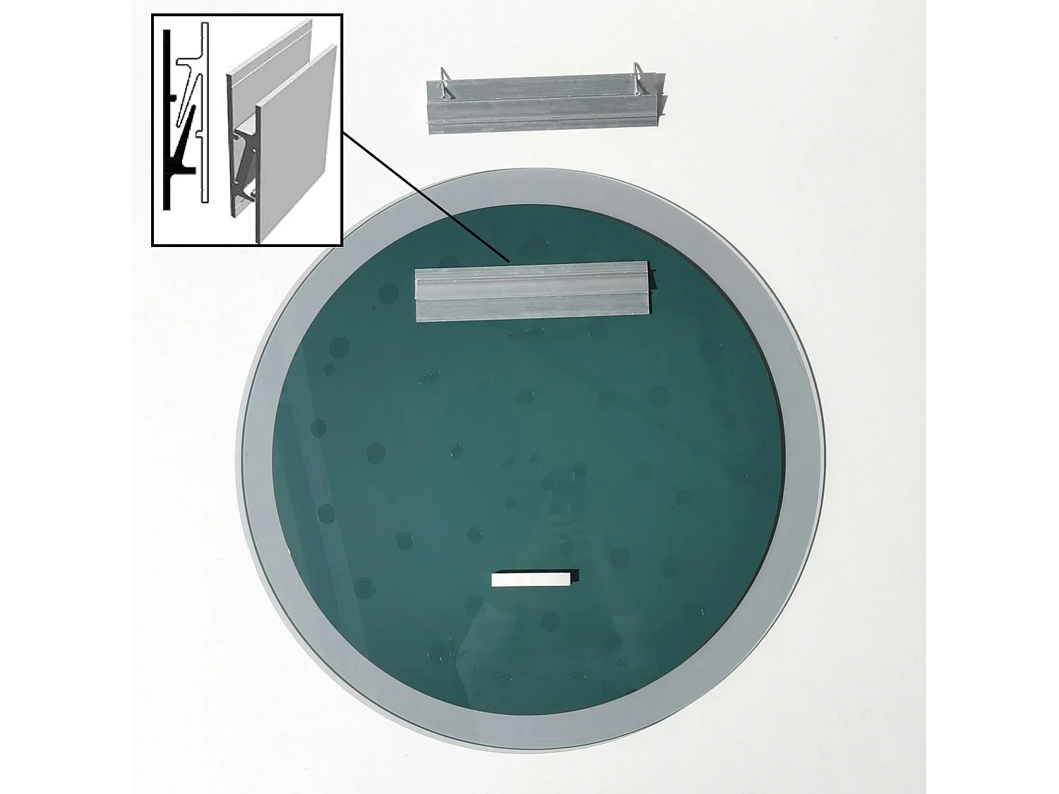 Miroir rond moderne cadre verre fumé Ø65 cm CODY