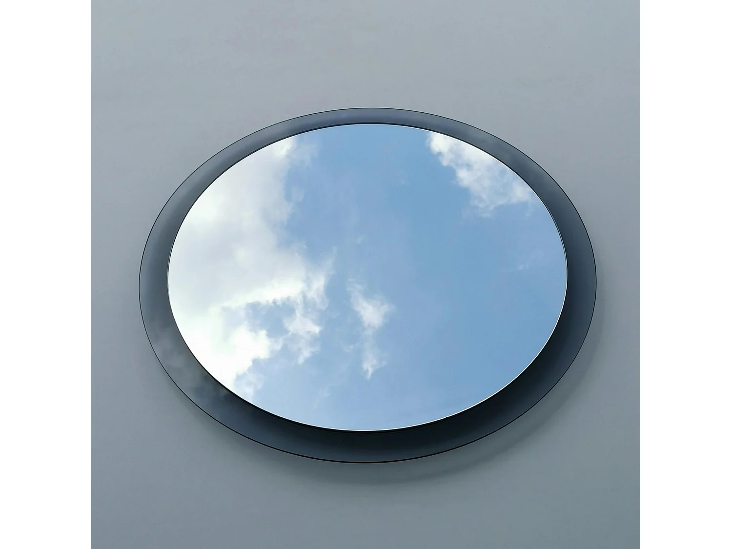Miroir rond moderne cadre verre fumé Ø65 cm CODY