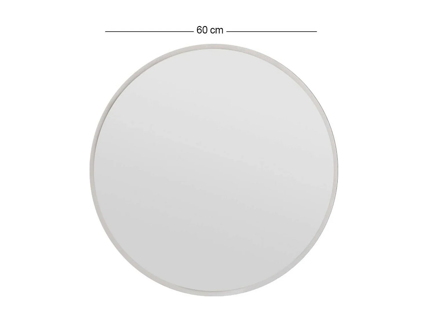 Miroir rond blanc moderne avec fin cadre Ø60 cm CODY