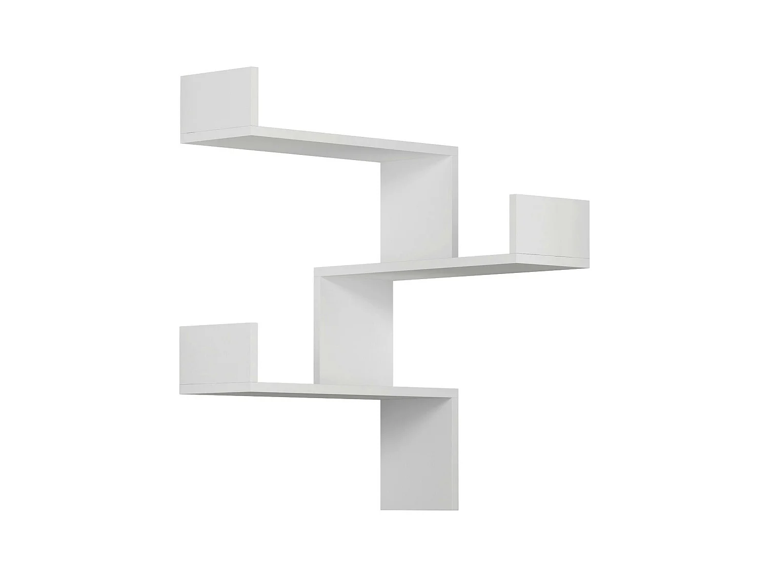 Étagère murale d’angle blanche– moderne, 3 tablettes MARFA