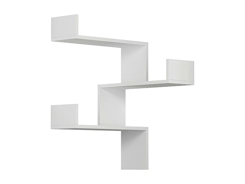 Étagère murale d’angle blanche– moderne, 3 tablettes MARFA