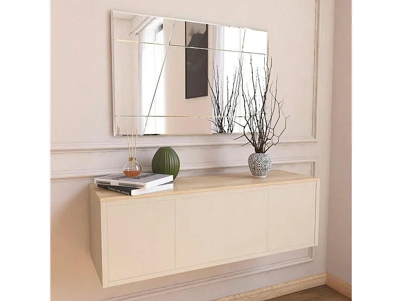 Miroir rectangulaire mural 75 cm - design gravé CODY