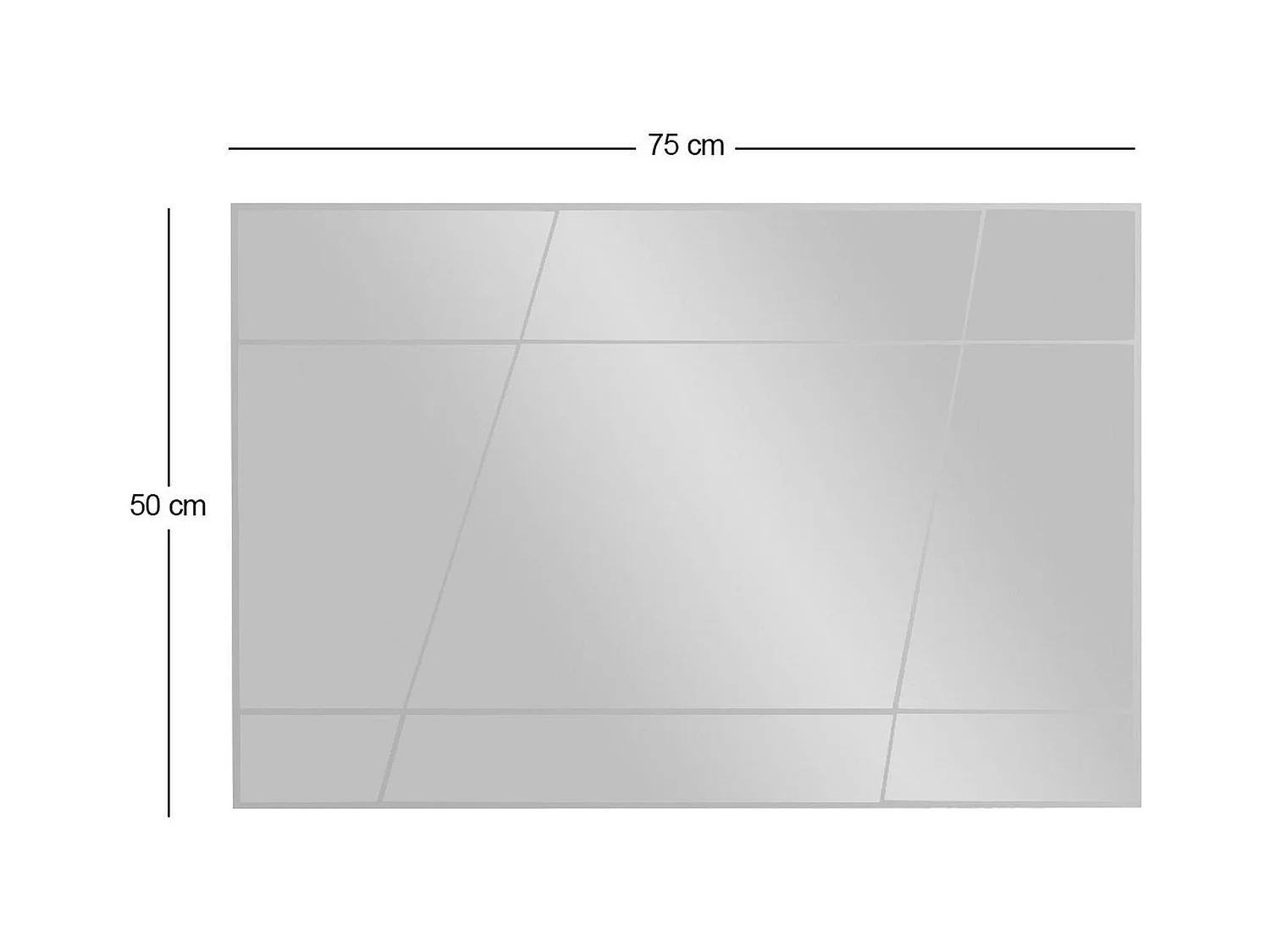 Miroir rectangulaire mural 75 cm - design gravé CODY