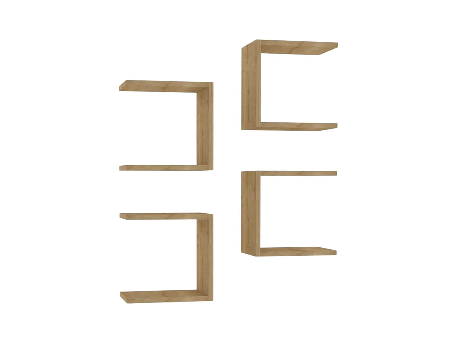 Etagère murale modulable effet bois forme U (lot de 4) MARFA