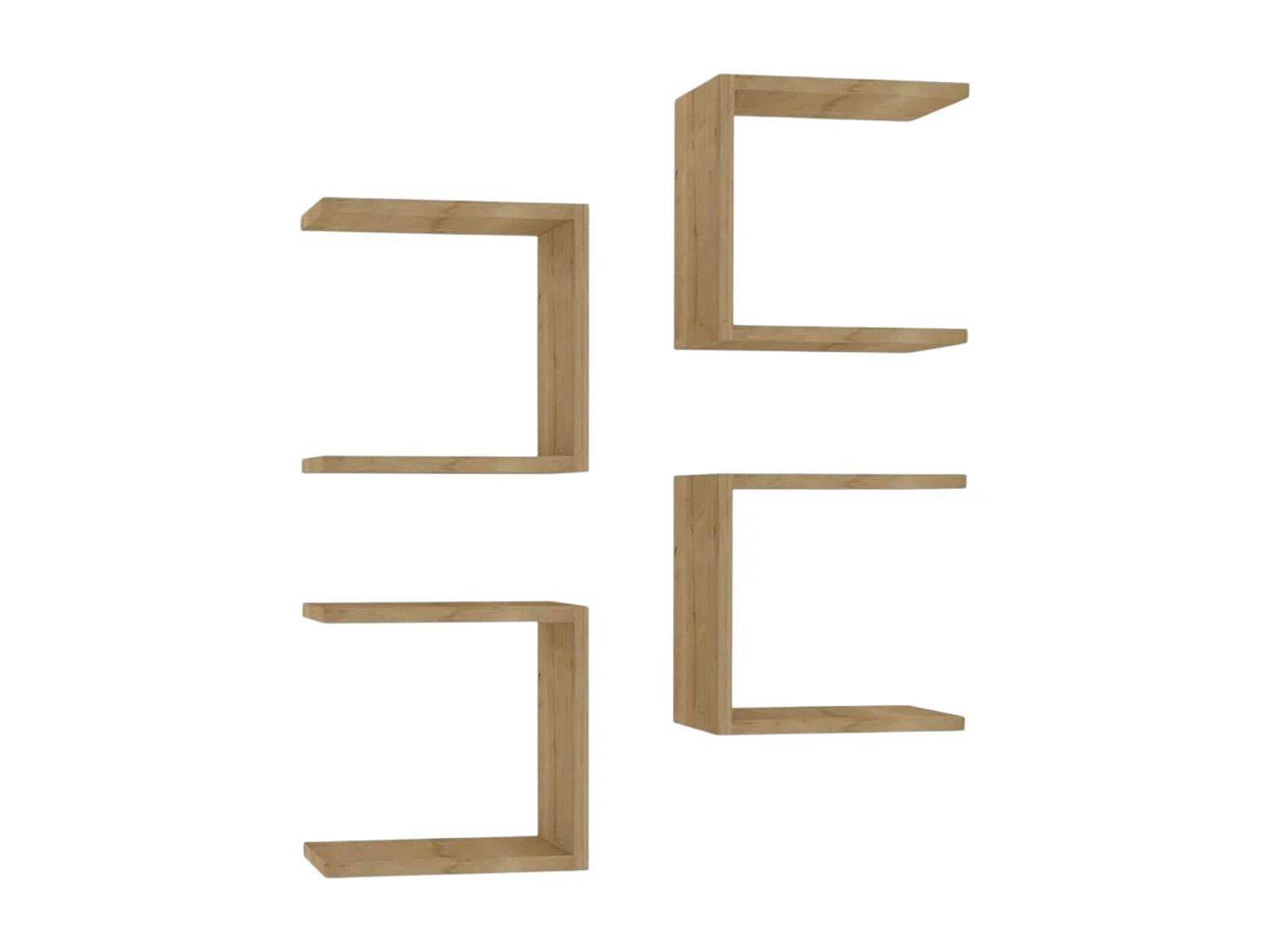 Etagère murale modulable effet bois forme U (lot de 4) MARFA