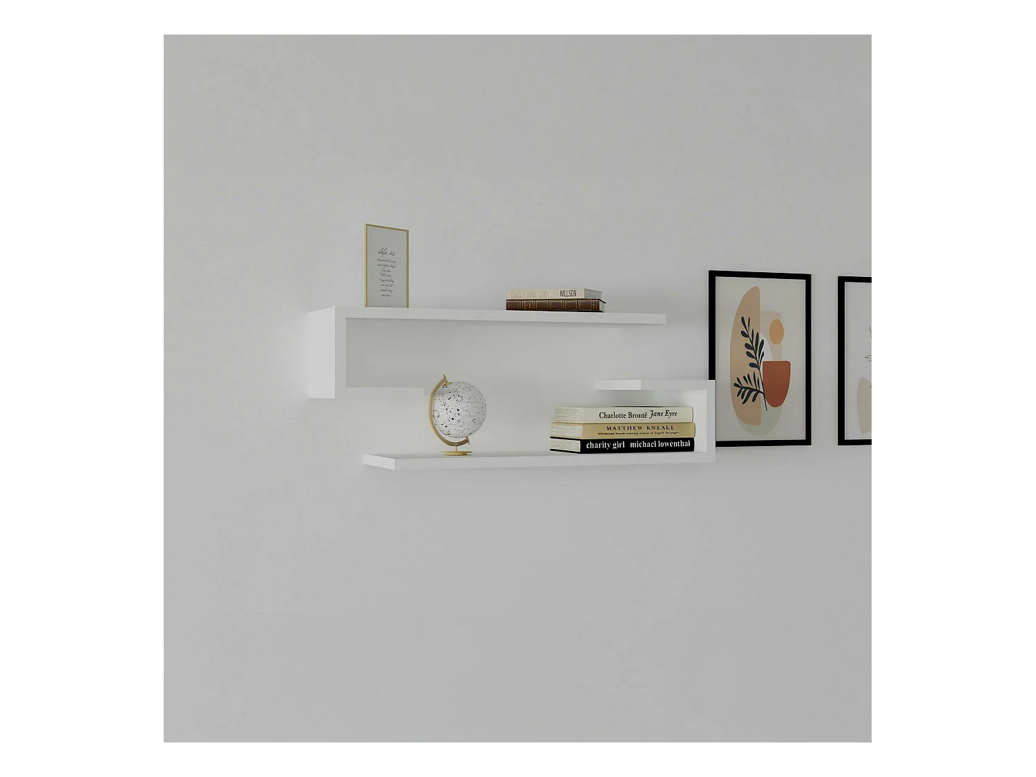 Étagère murale blanche avec retour (lot de 2) MARFA