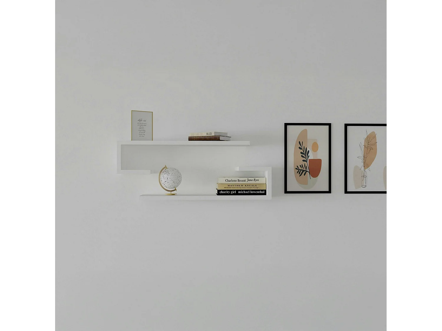 Étagère murale blanche avec retour (lot de 2) MARFA