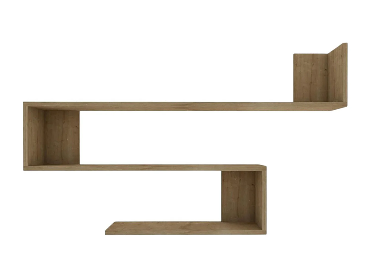 Étagère murale design effet bois clair en zigzag MARFA