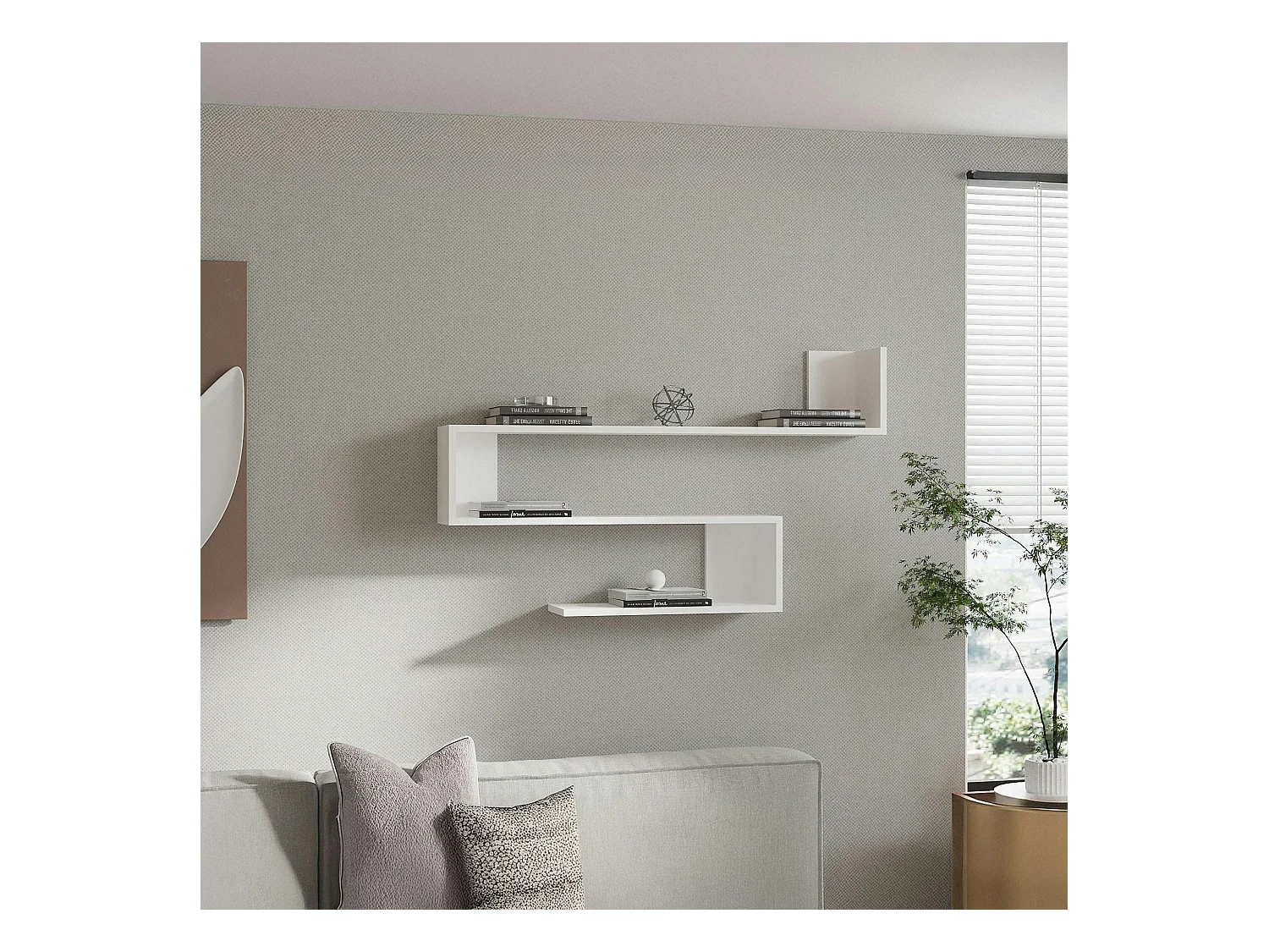 Étagère murale design blanche silhouette zigzag MARFA