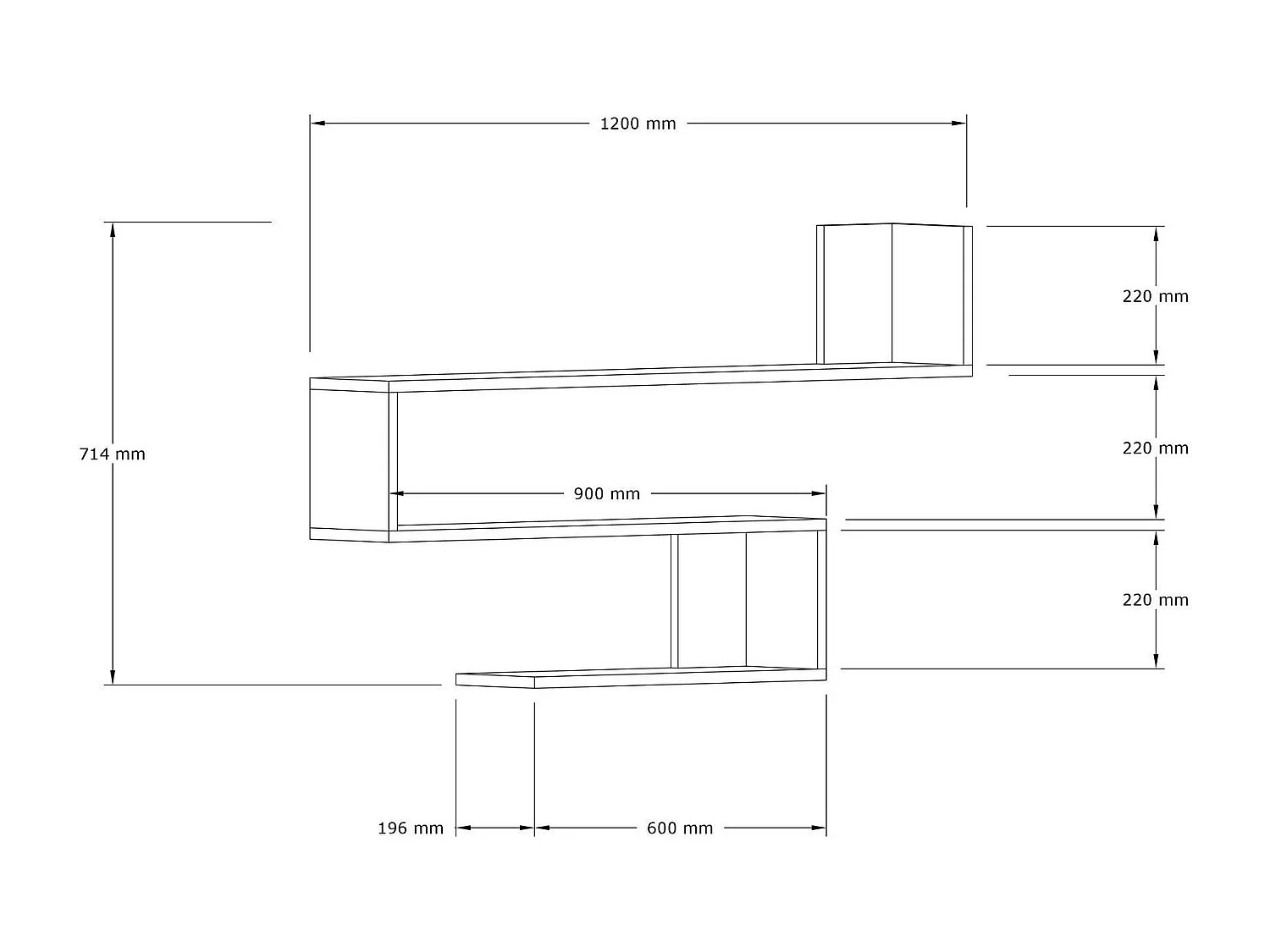 Étagère murale design blanche silhouette zigzag MARFA