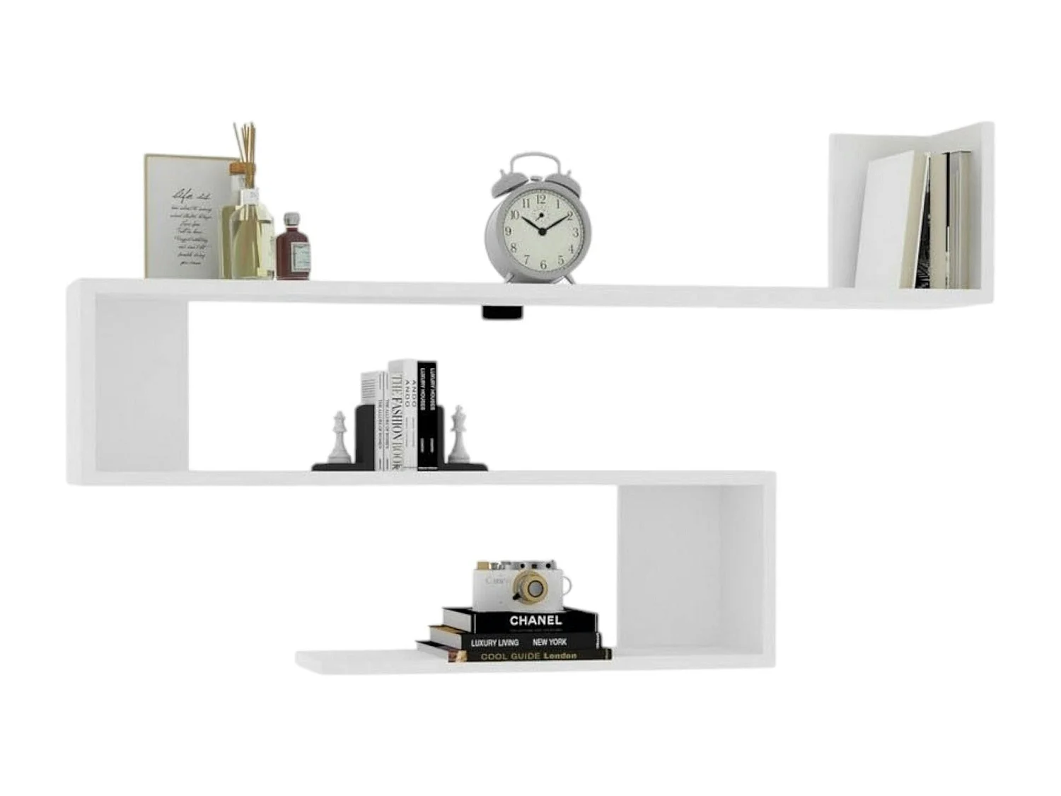 Étagère murale design blanche silhouette zigzag MARFA