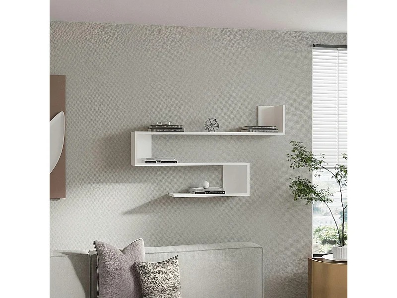 Étagère murale design blanche silhouette zigzag MARFA