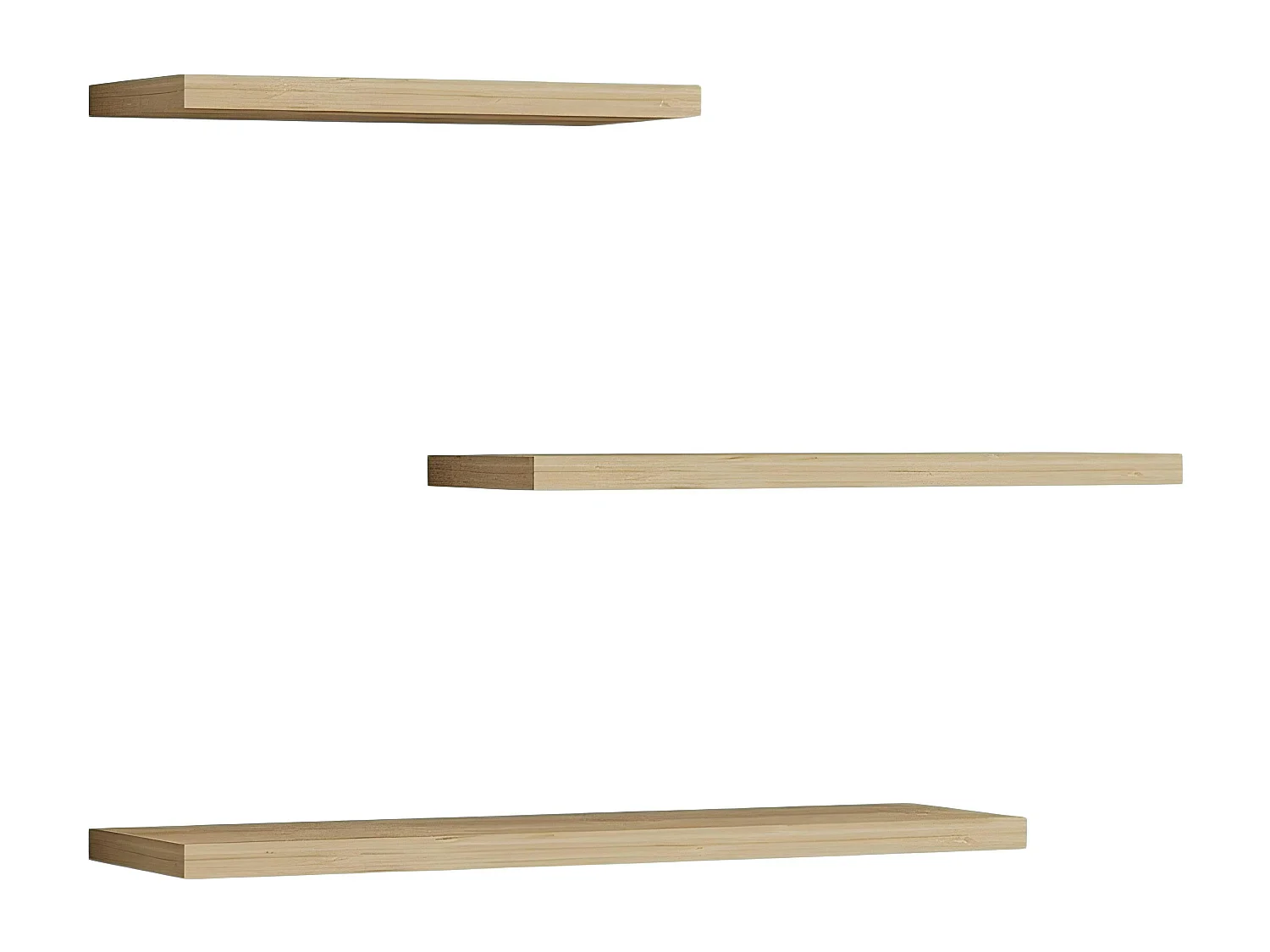 Etagère murale moderne effet bois clair (lot de 3) MARFA