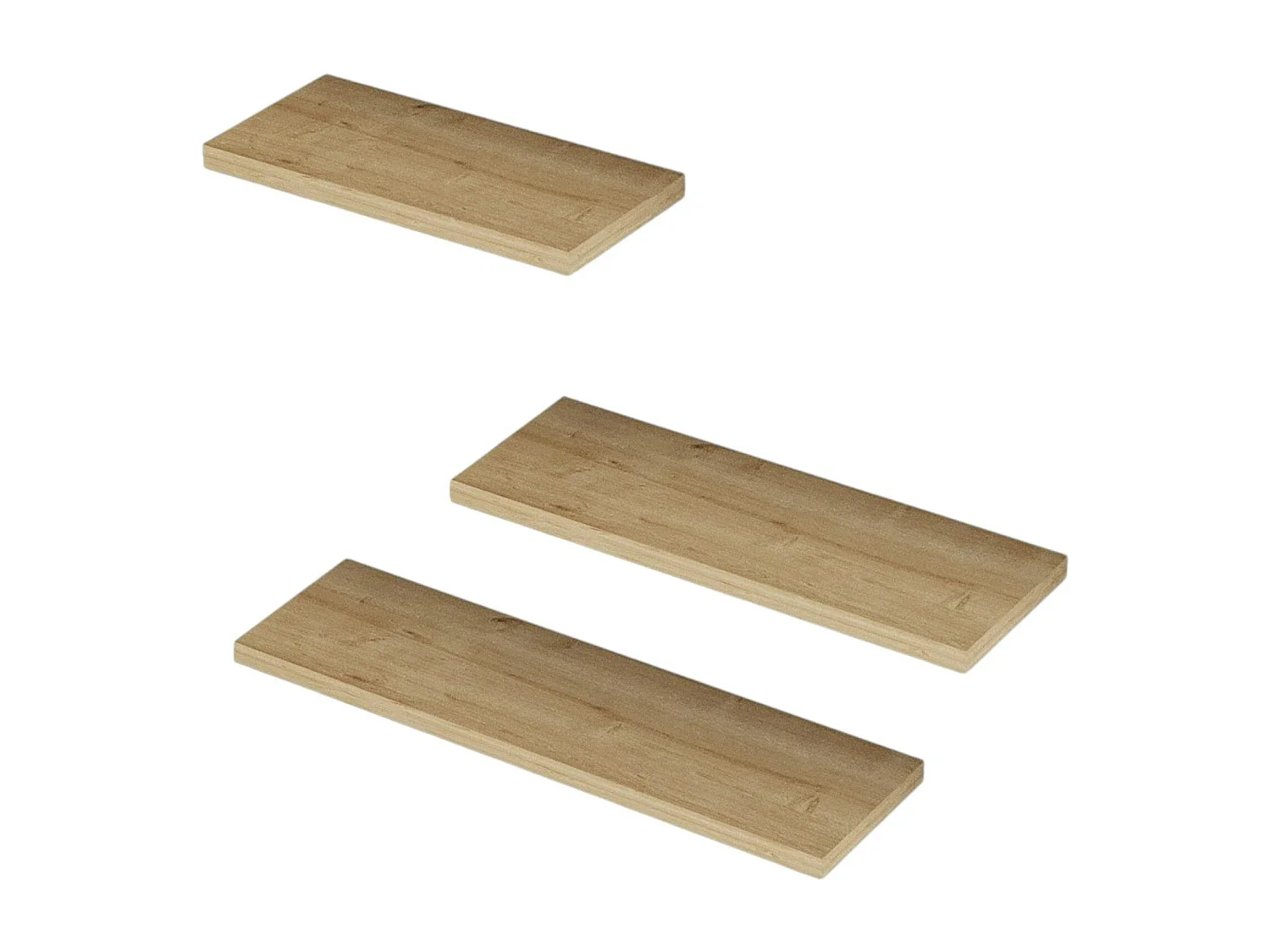 Etagère murale moderne effet bois clair (lot de 3) MARFA