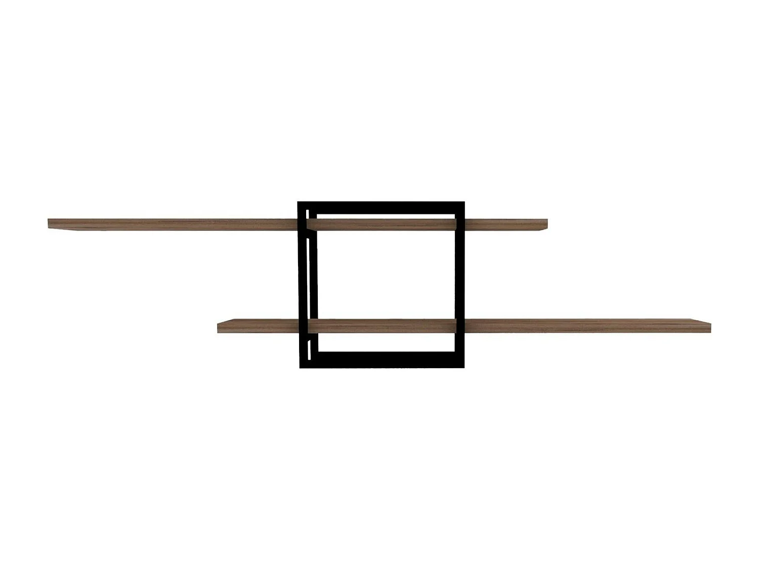 Étagère murale design effet pin - 1 cube, 2 plateaux JENA