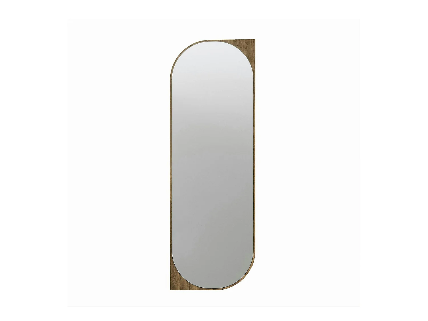 Miroir mural plein pied effet noyer - forme capsule 152 cm CODY