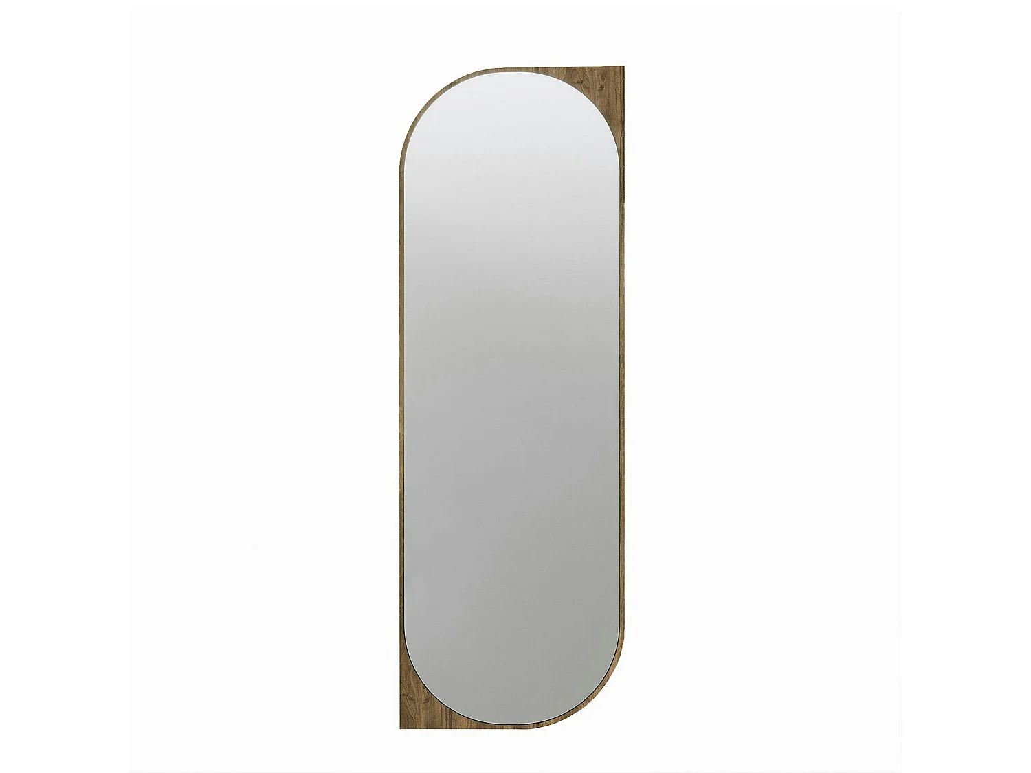 Miroir mural plein pied effet noyer - forme capsule 152 cm CODY