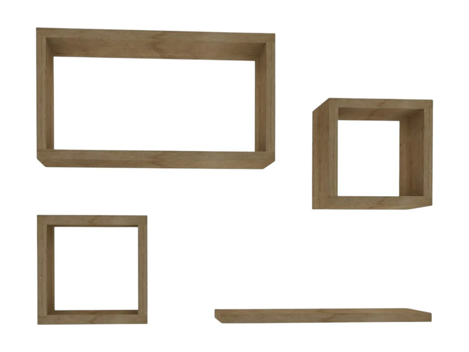 Etagère murale modulable effet bois clair (lot de 4) MARFA