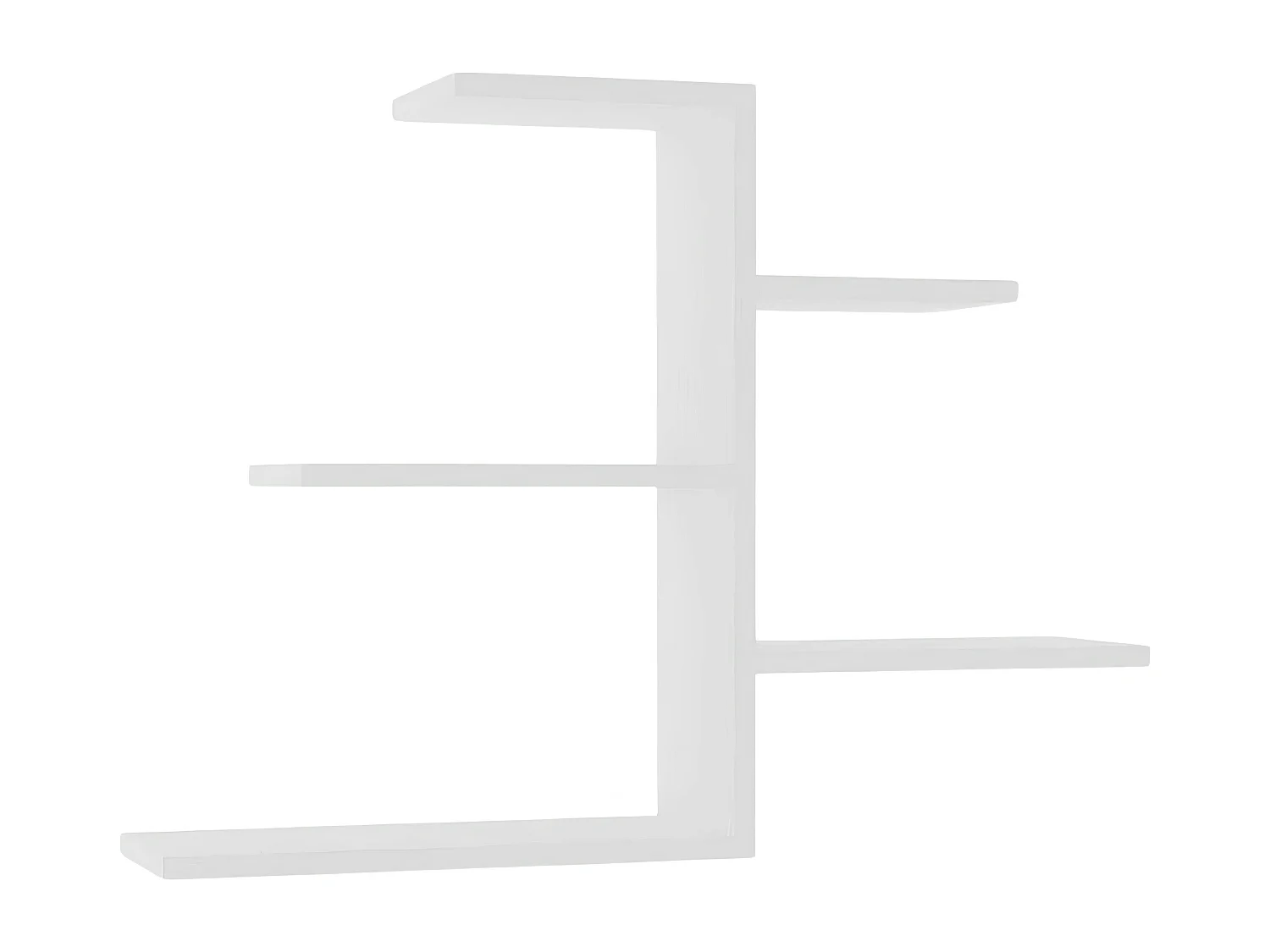 Étagère murale blanche design, 5 plateaux décalés MARFA