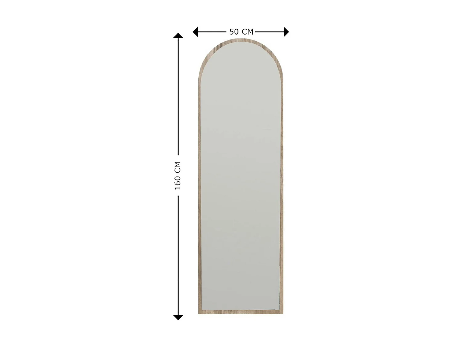Miroir plein pied moderne ovale effet bois noyer, 160 cm CODY