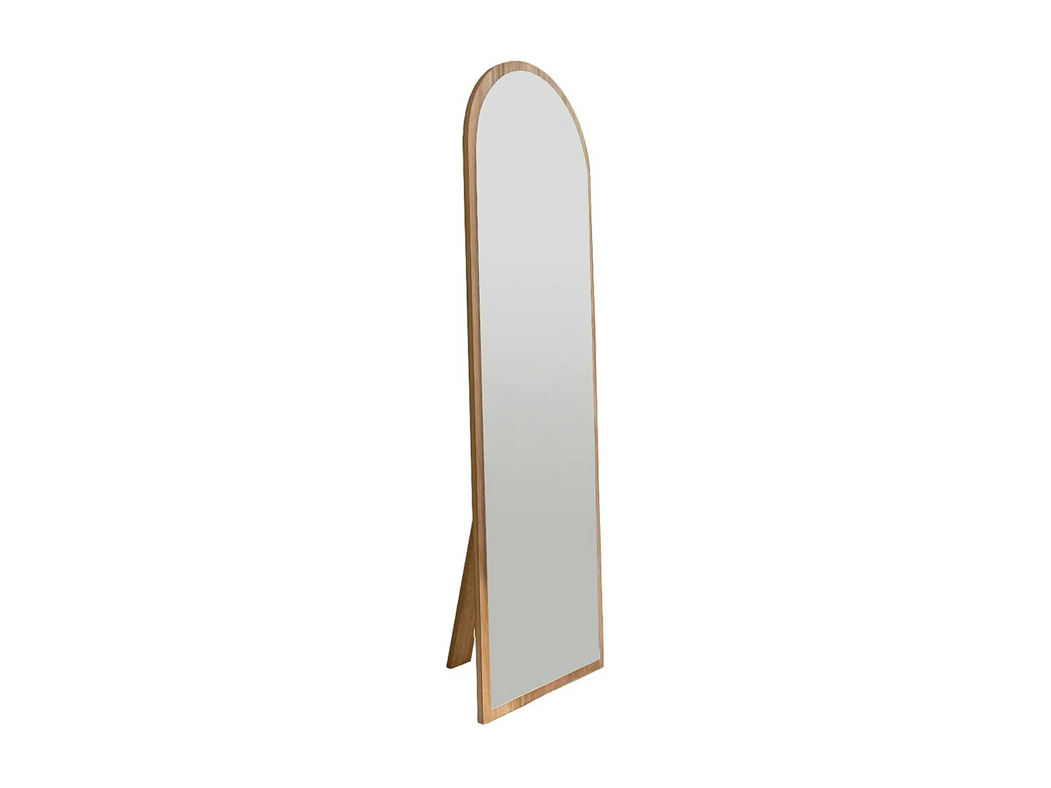 Miroir plein pied moderne ovale effet bois noyer, 160 cm CODY