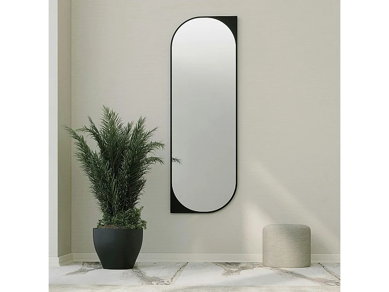 Miroir plein pied noir - forme capsule 152 cm CODY