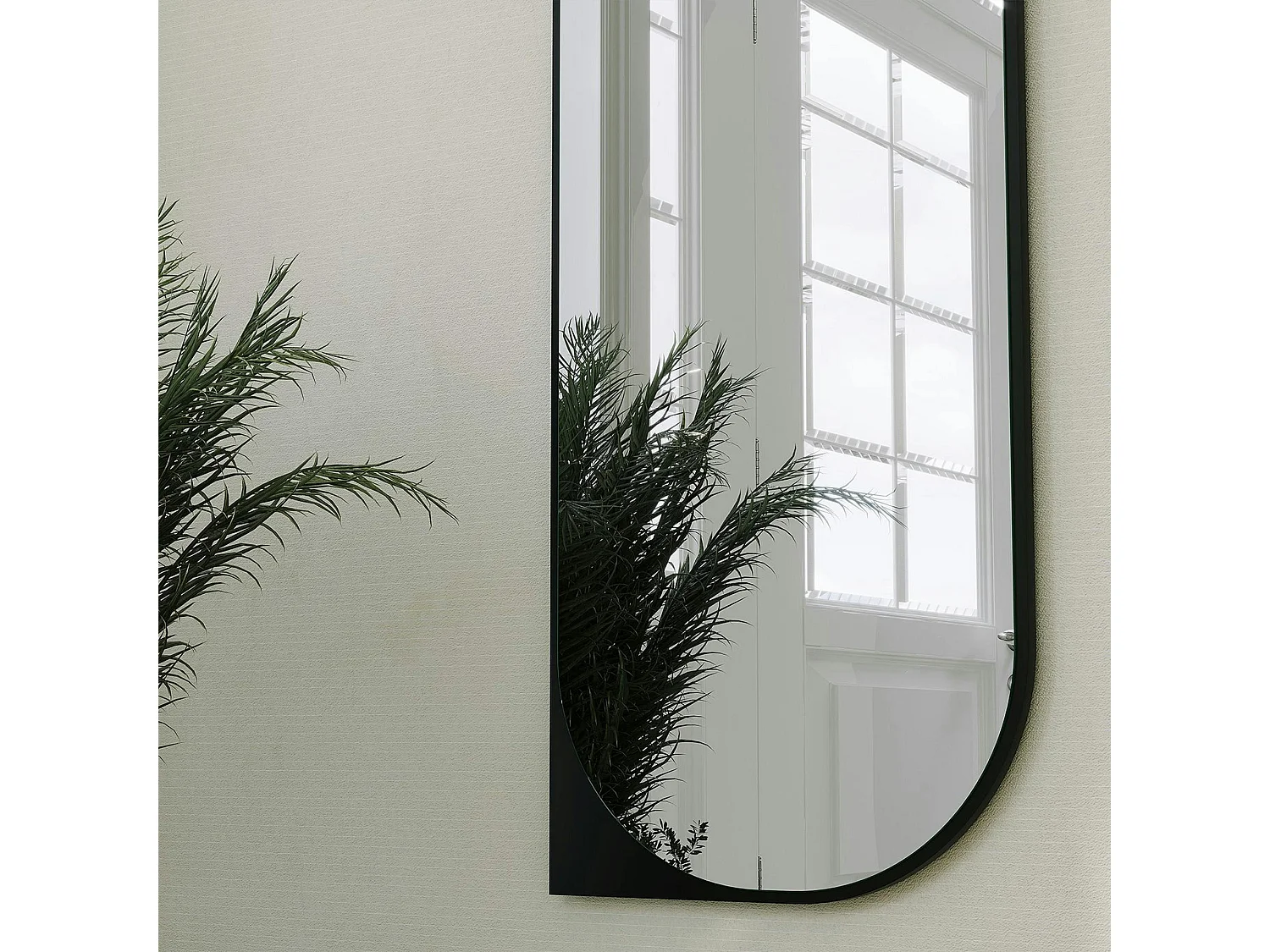 Miroir plein pied noir - forme capsule 152 cm CODY