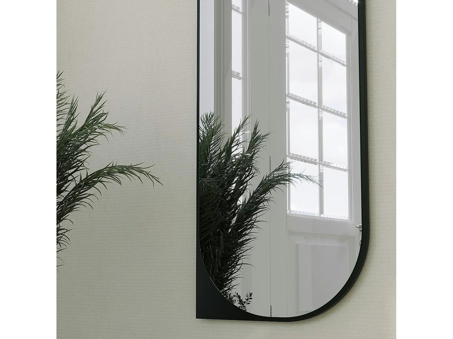 Miroir plein pied noir - forme capsule 152 cm CODY