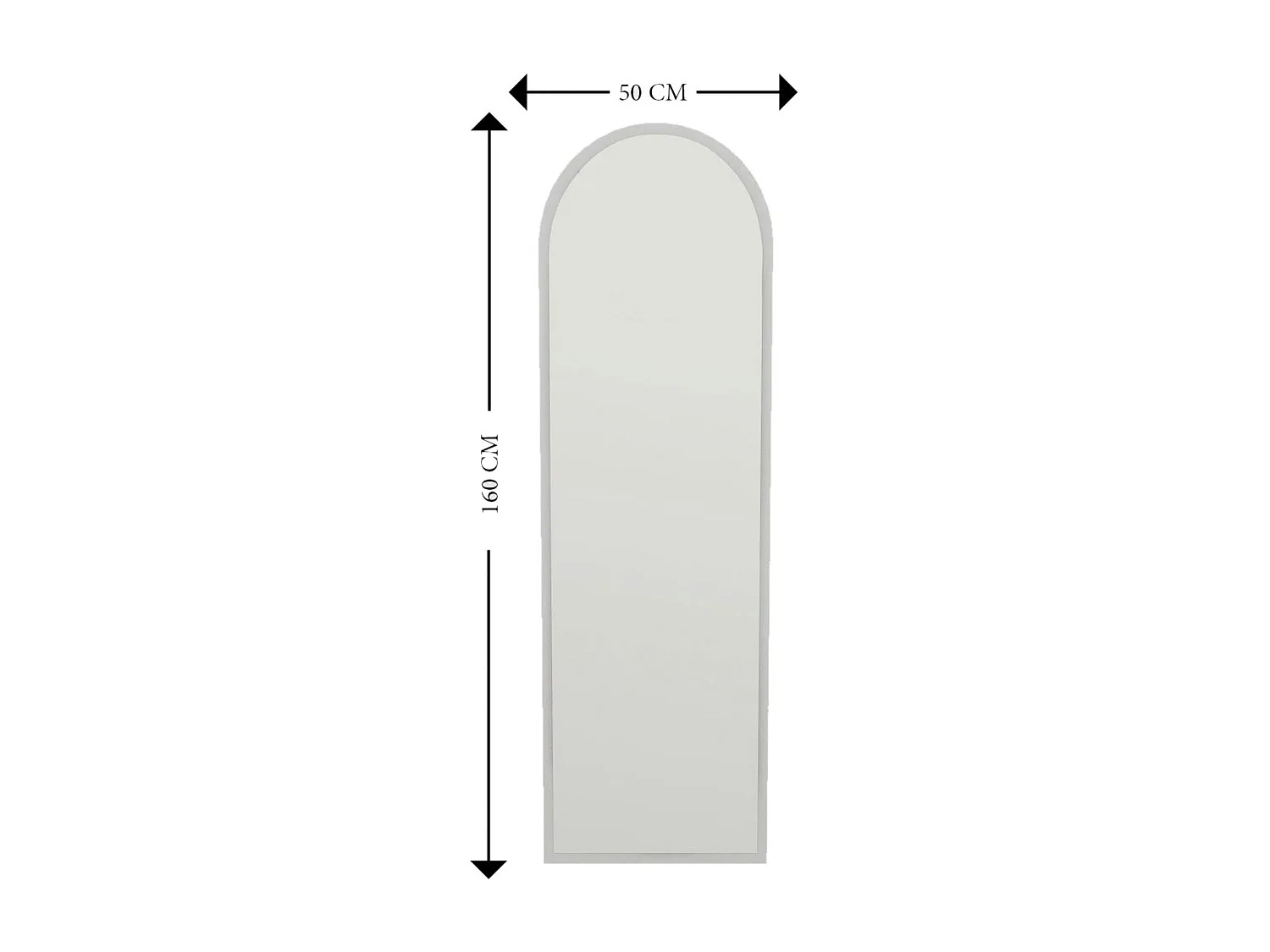 Miroir plein pied blanc moderne, forme ovale 160 cm CODY