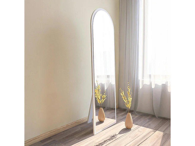 Miroir plein pied blanc moderne, forme ovale 160 cm CODY