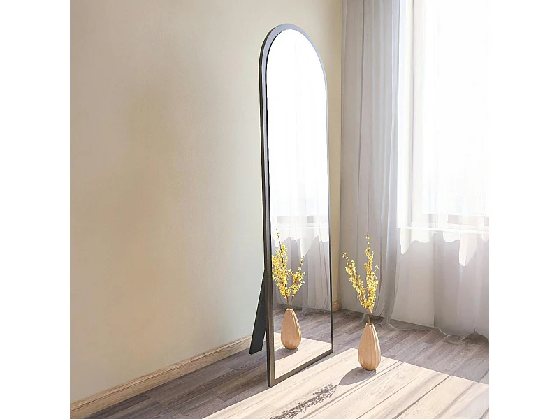 Miroir plein pied ovale noir 160 cm - mural ou à poser CODY