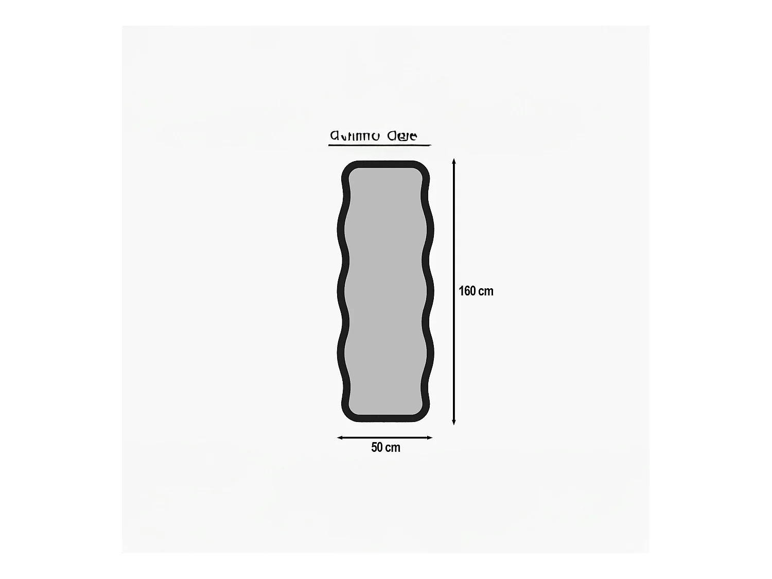 Miroir plein pied noir motif vague, style tendance 160 cm CODY