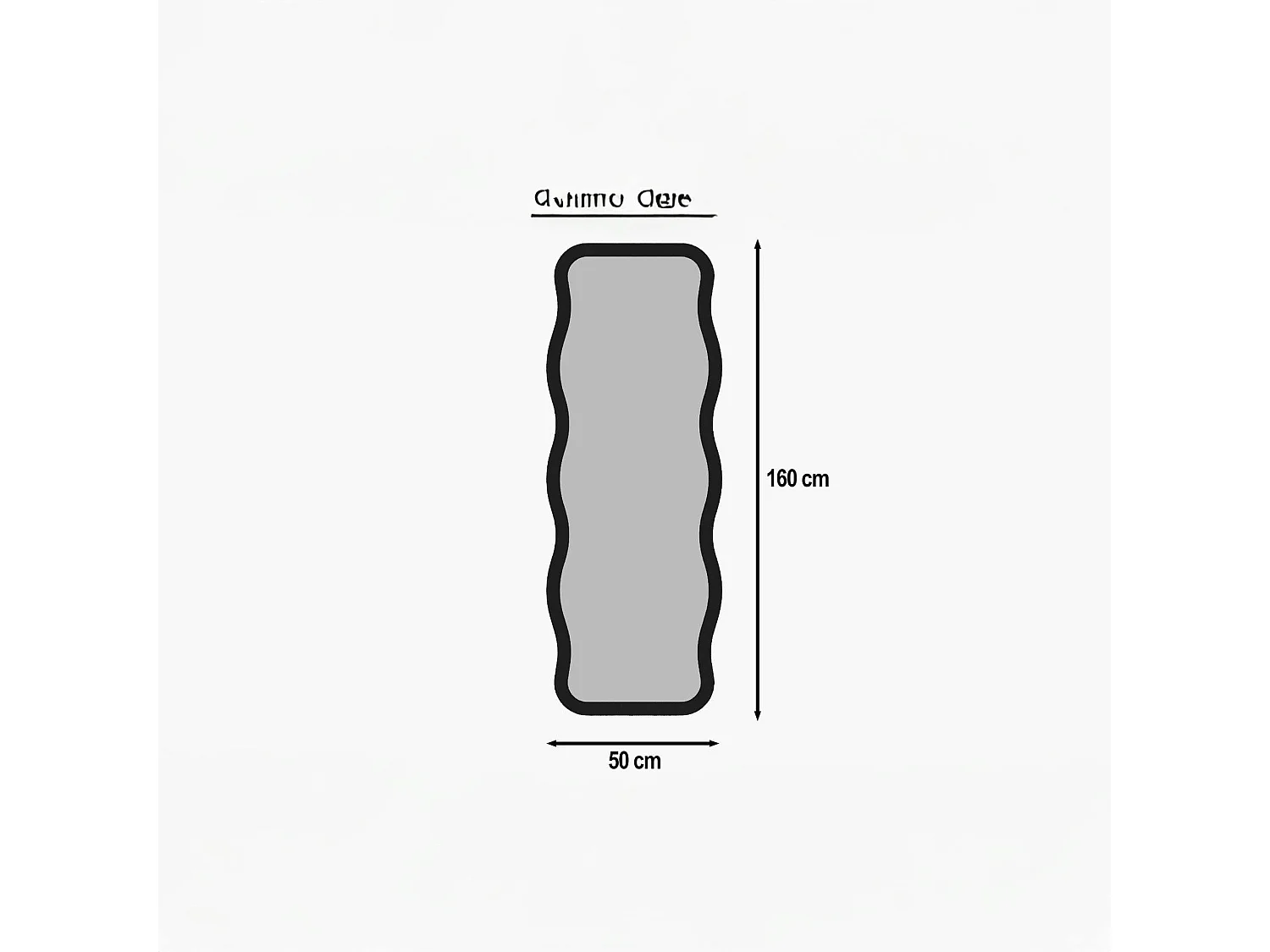 Miroir plein pied noir motif vague, style tendance 160 cm CODY