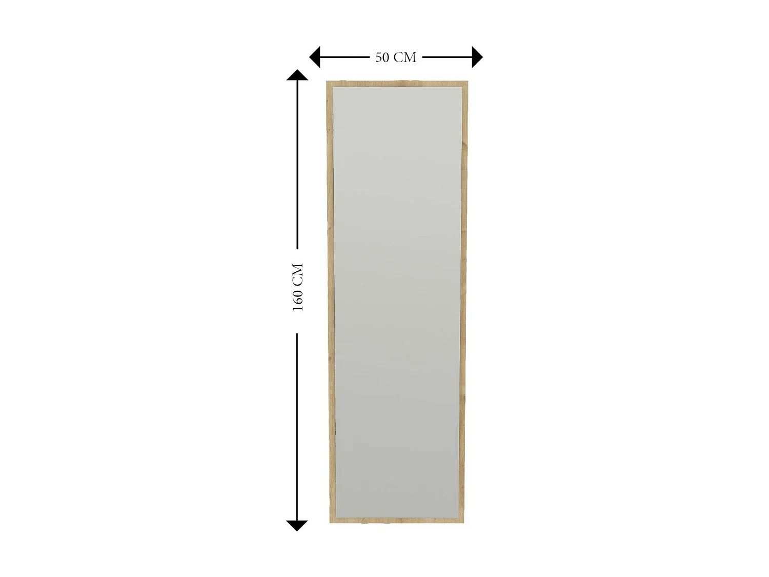 Grand miroir plein pied effet bois style moderne 160 cm CODY