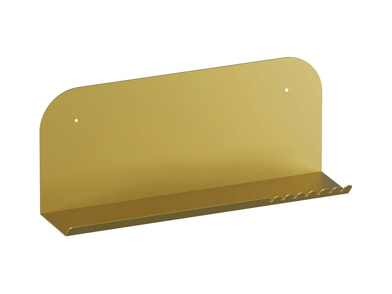 Étagère murale en métal doré avec support dentelé SFAX