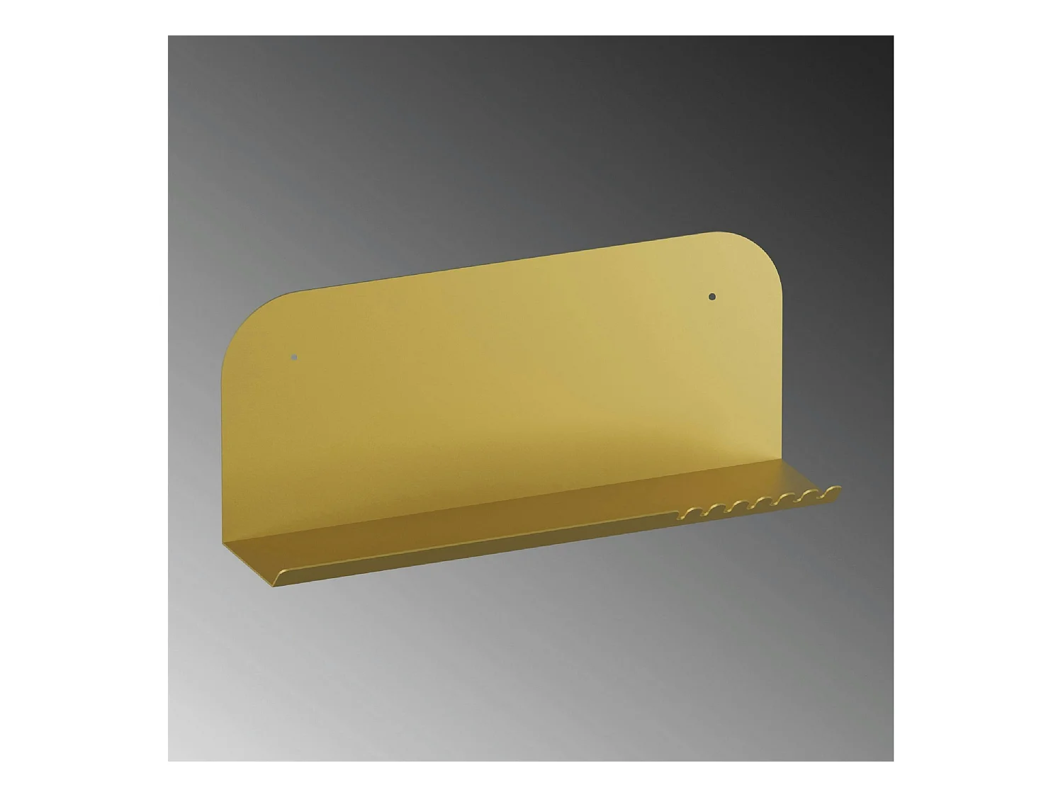 Étagère murale en métal doré avec support dentelé SFAX