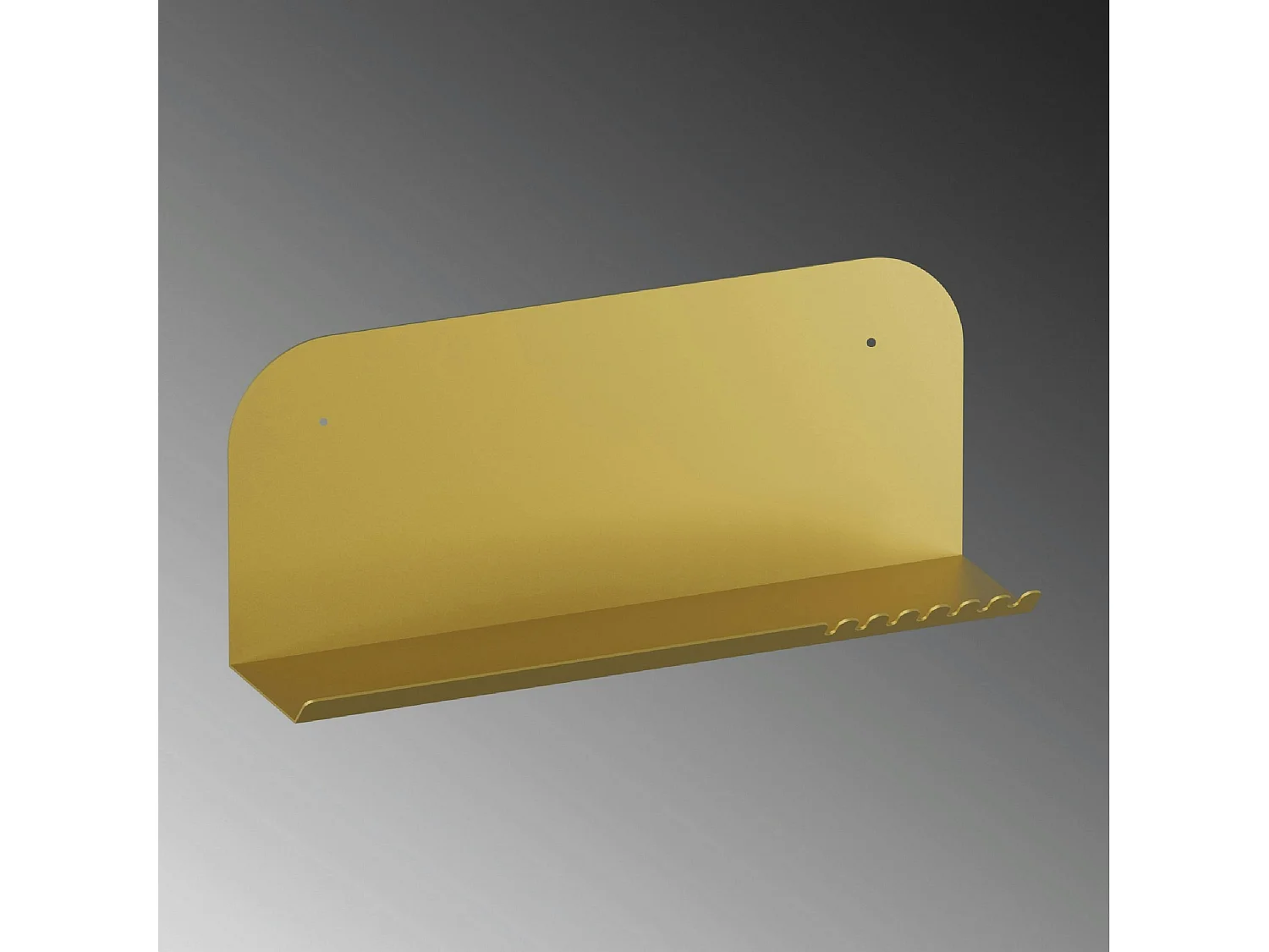 Étagère murale en métal doré avec crochets dentelés SFAX