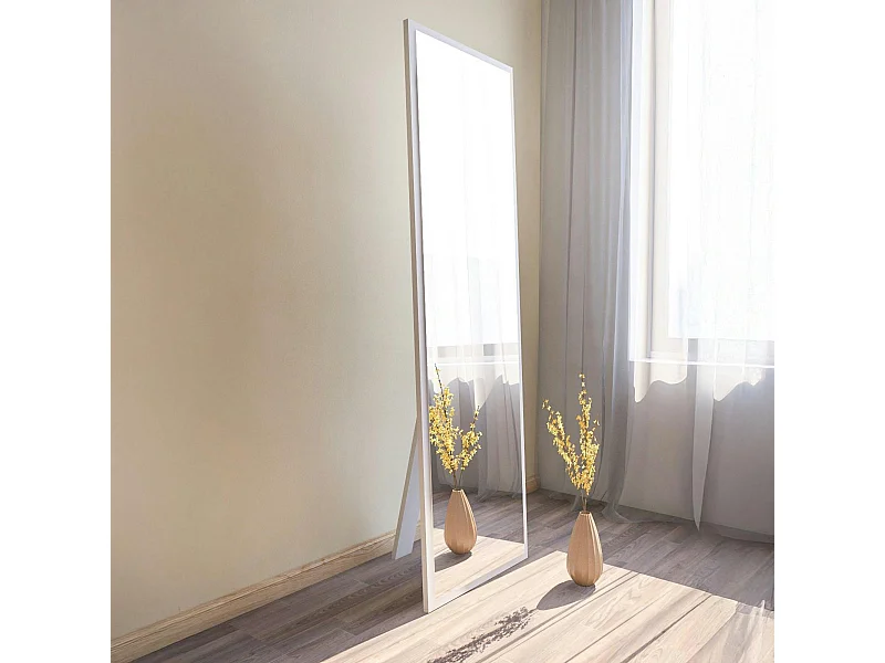 Grand miroir blanc plein pied 160 cm style moderne CODY