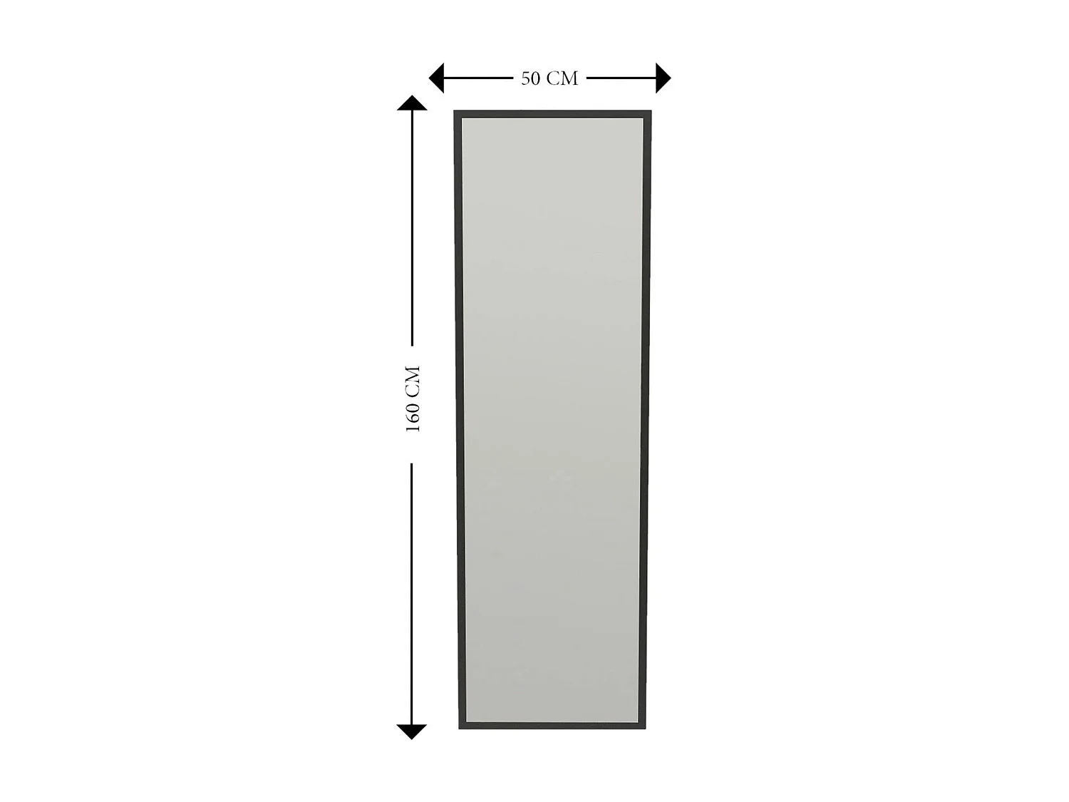 Grand miroir plein pied noir style moderne 160 cm CODY
