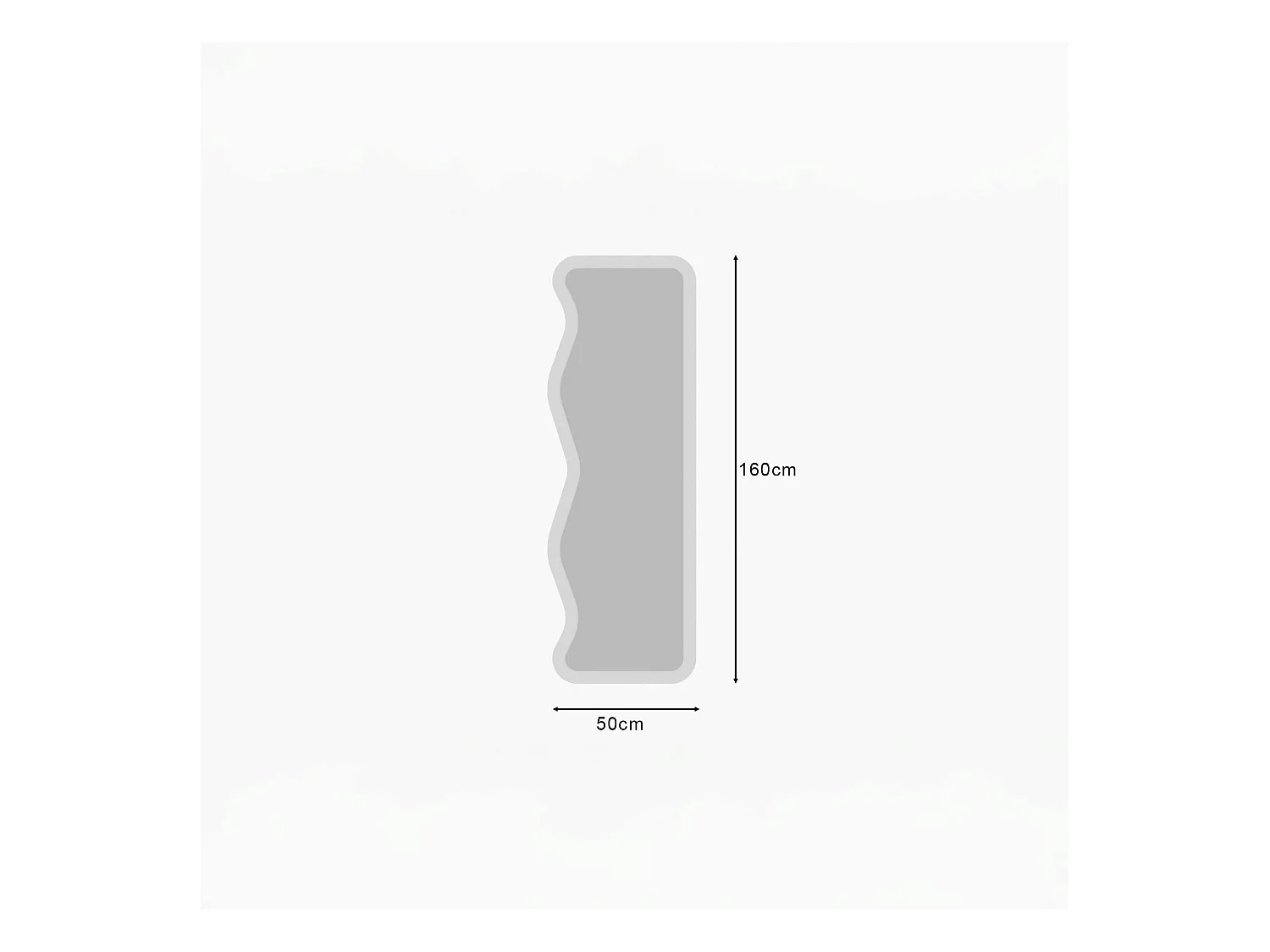 Miroir plein pied blanc avec ondulations - style moderne CODY