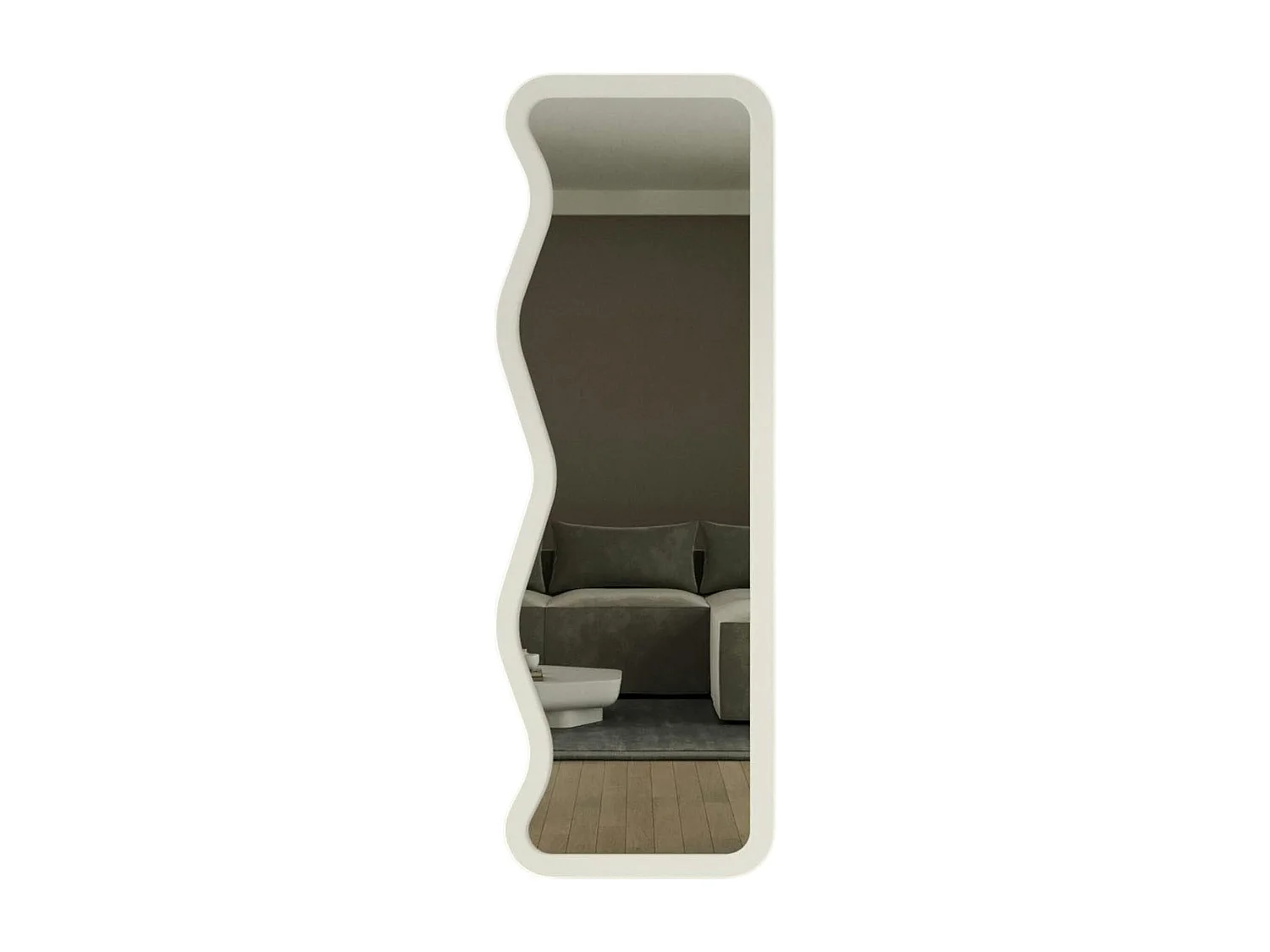Miroir plein pied blanc avec ondulations - style moderne CODY