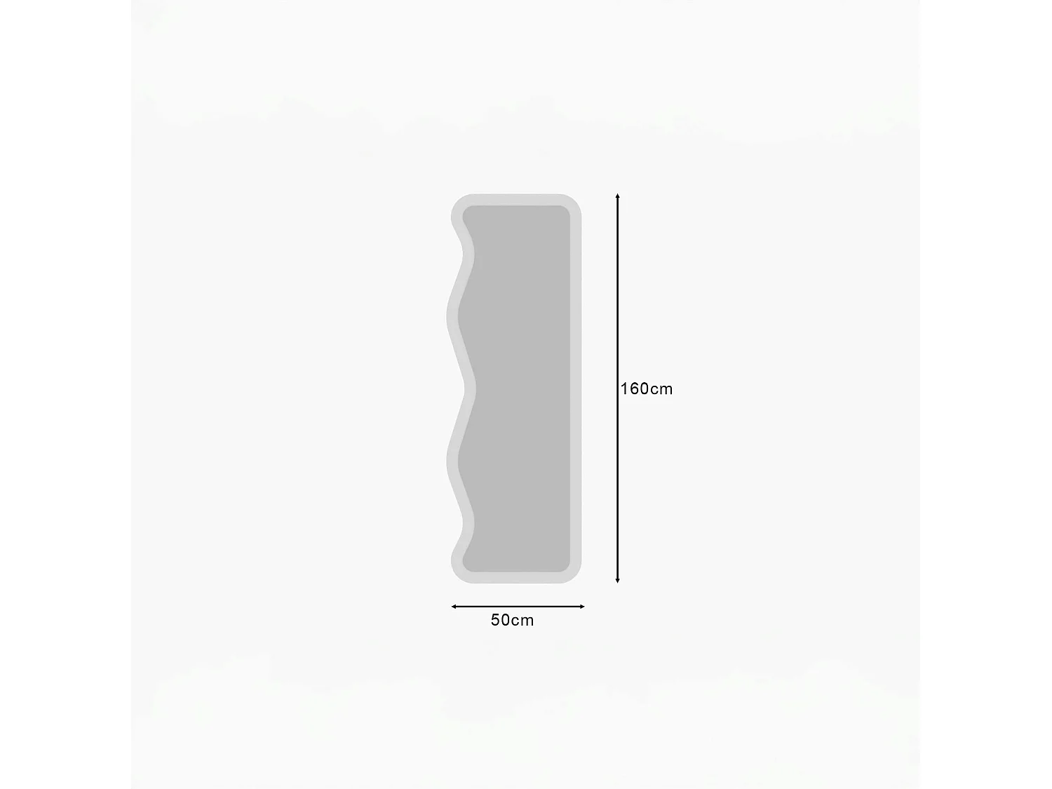 Miroir plein pied blanc avec ondulations - style moderne CODY