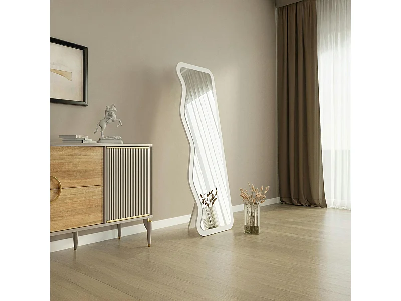 Miroir plein pied blanc avec ondulations - style moderne CODY