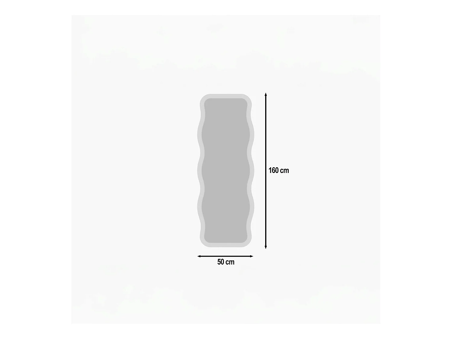 Miroir plein pied blanc - cadre vague 160 cm CODY