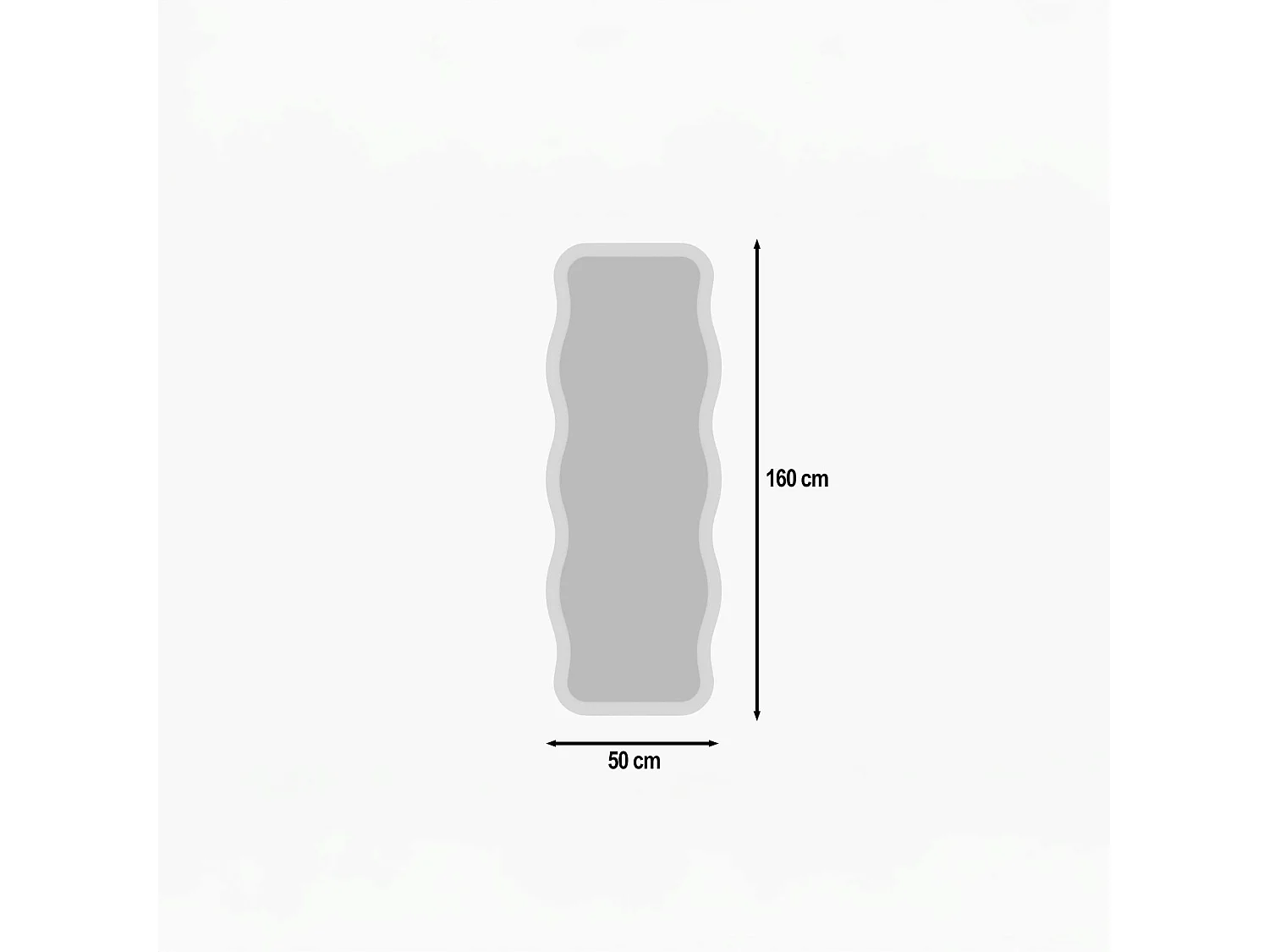 Miroir plein pied blanc - cadre vague 160 cm CODY