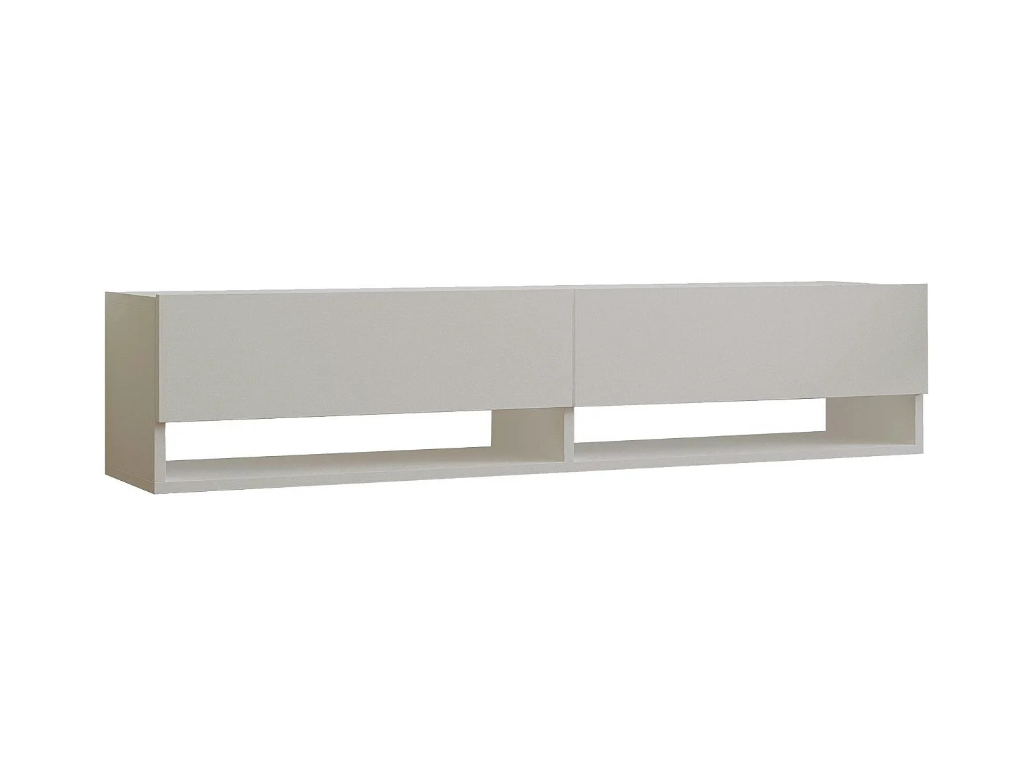 Meuble TV mural blanc - 2 niches ouvertes et 2 portes MARFA