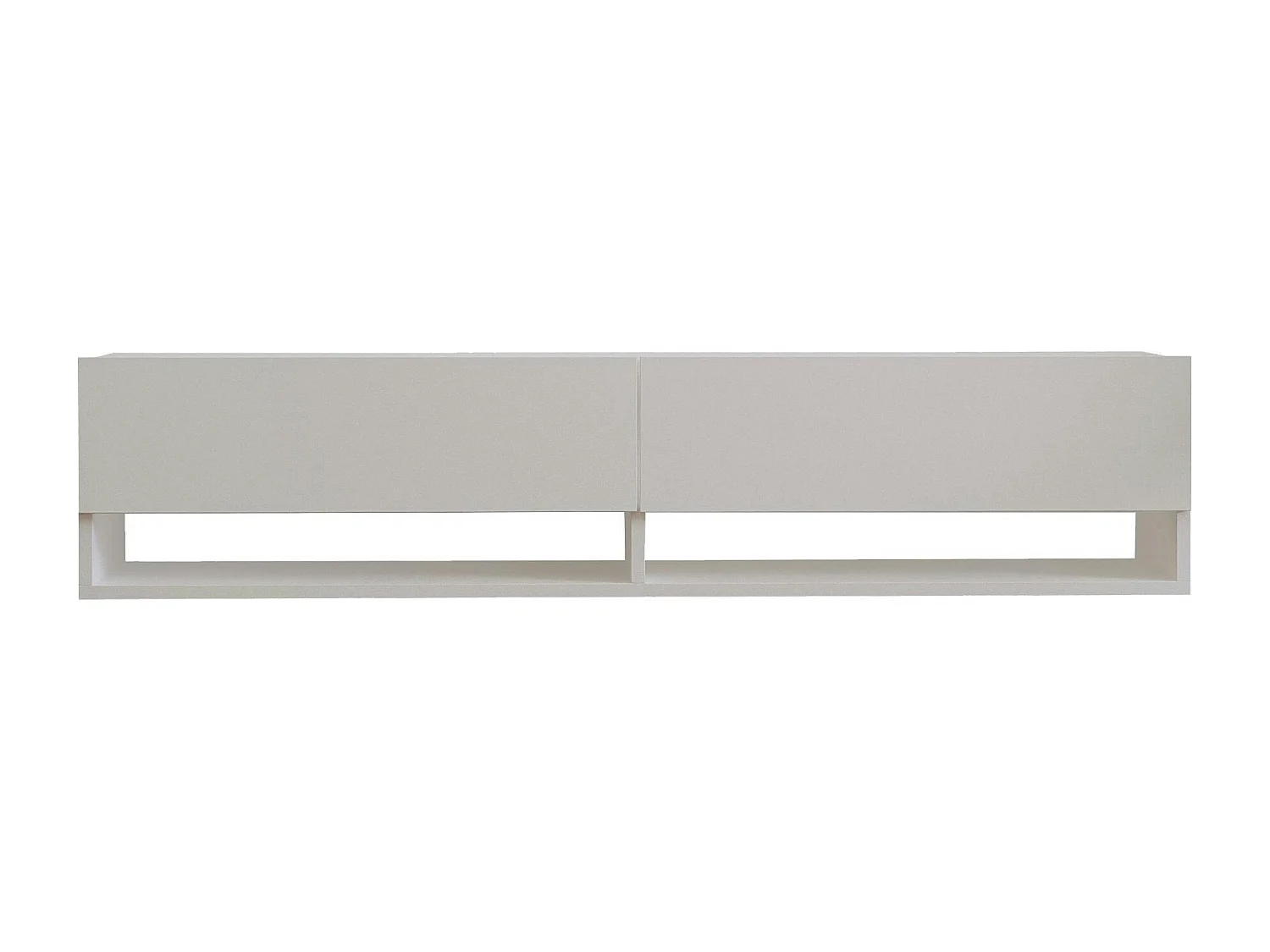 Meuble TV mural blanc - 2 niches ouvertes et 2 portes MARFA