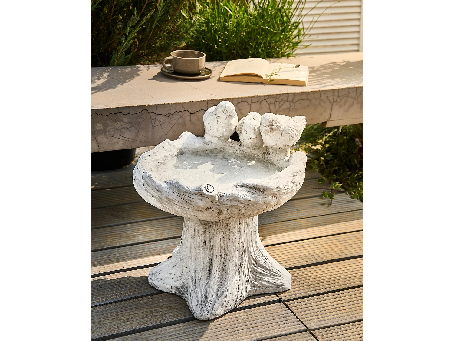 Bassin à oiseaux JEZZA Oiseau Gris