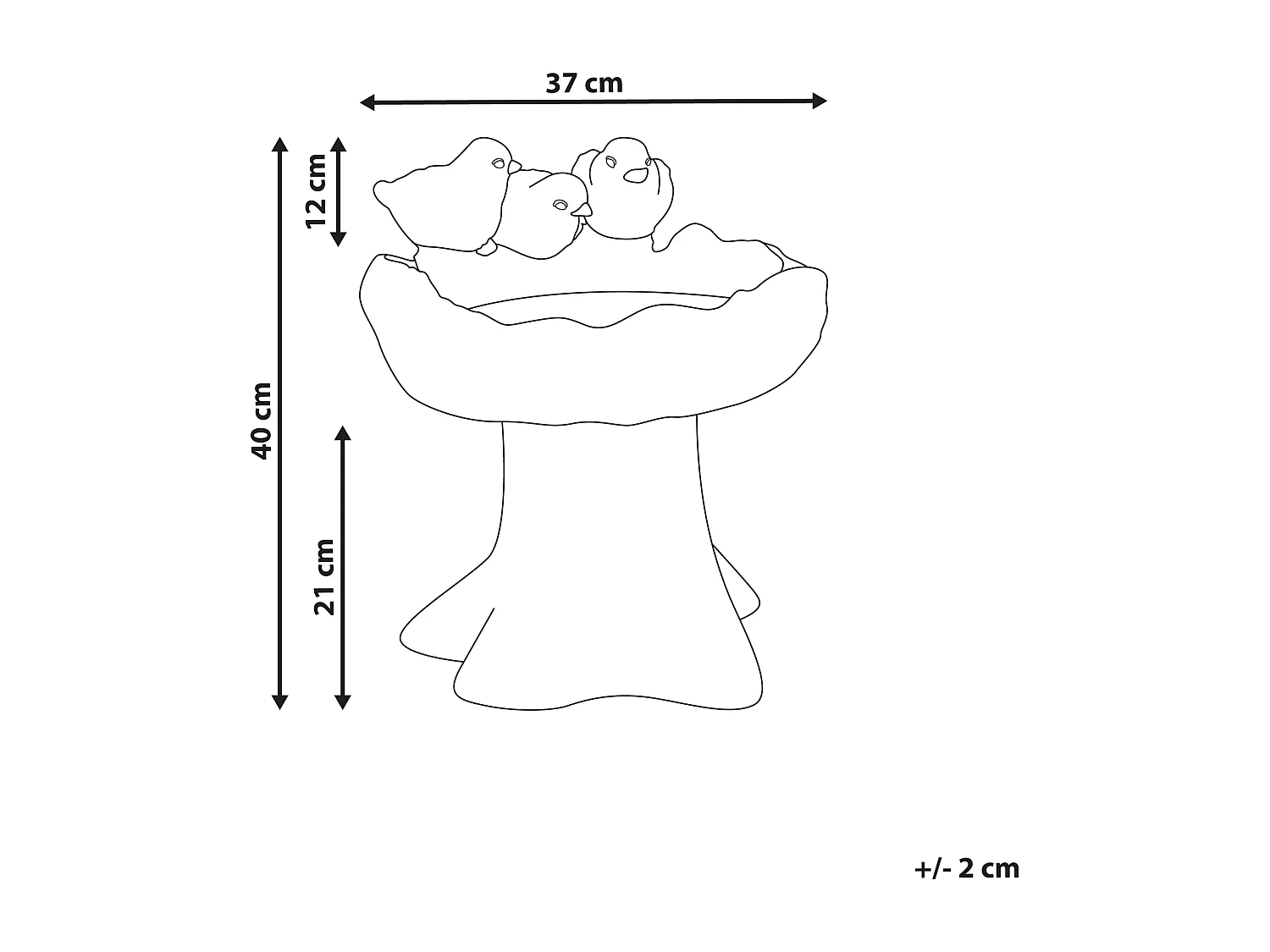 Bassin à oiseaux JEZZA Oiseau Gris